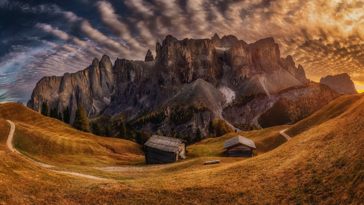 Passo Gardena before sunset Poster och Canvastavla