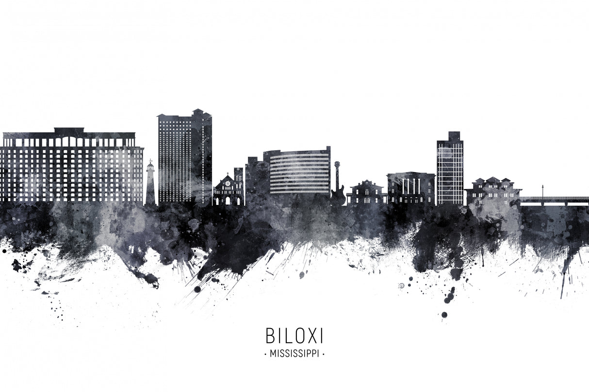 Biloxi Mississippi Skyline Poster och Canvastavla
