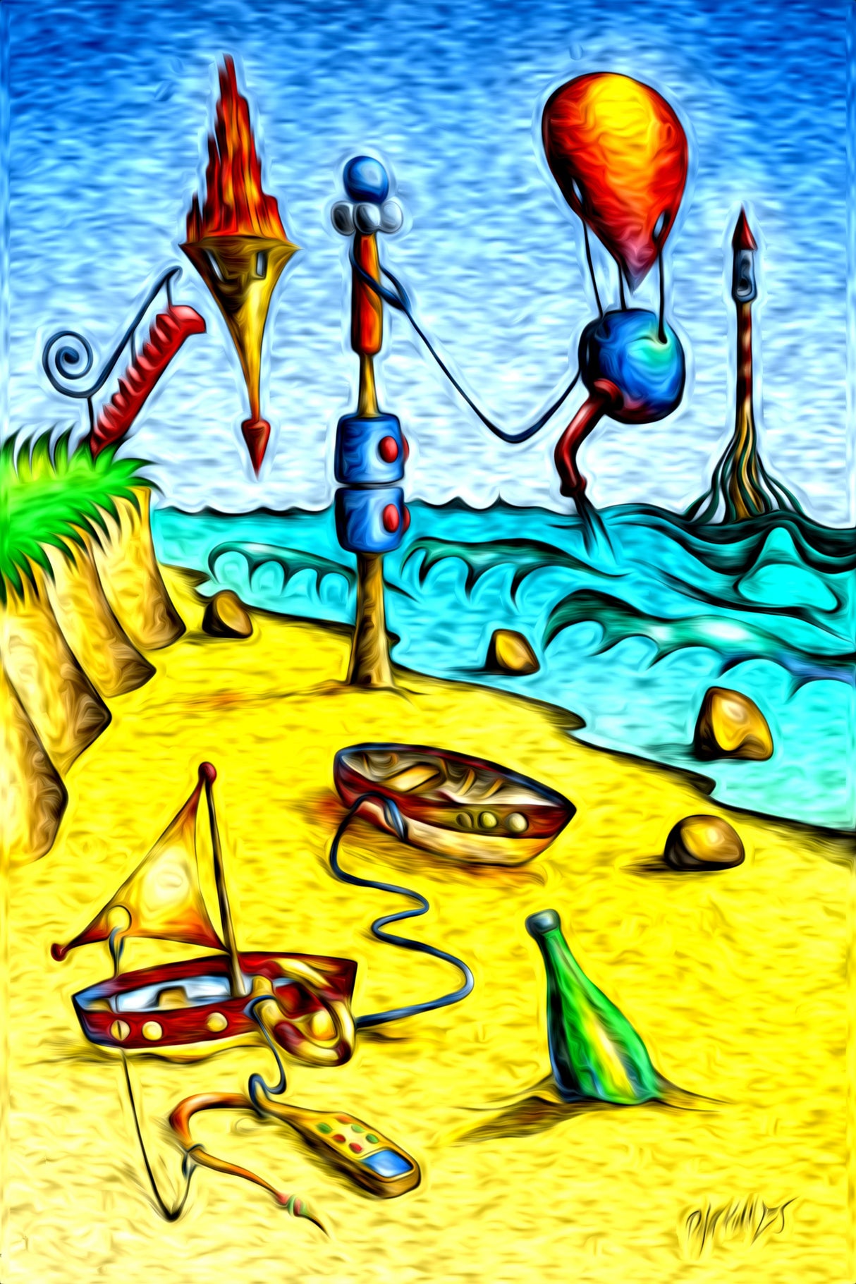 Surreal fable - on the beach Poster och Canvastavla