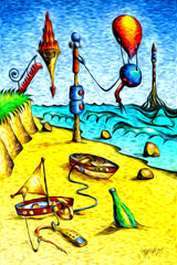 Surreal fable - on the beach Poster och Canvastavla