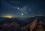 Milky Way with Moon Poster och Canvastavla