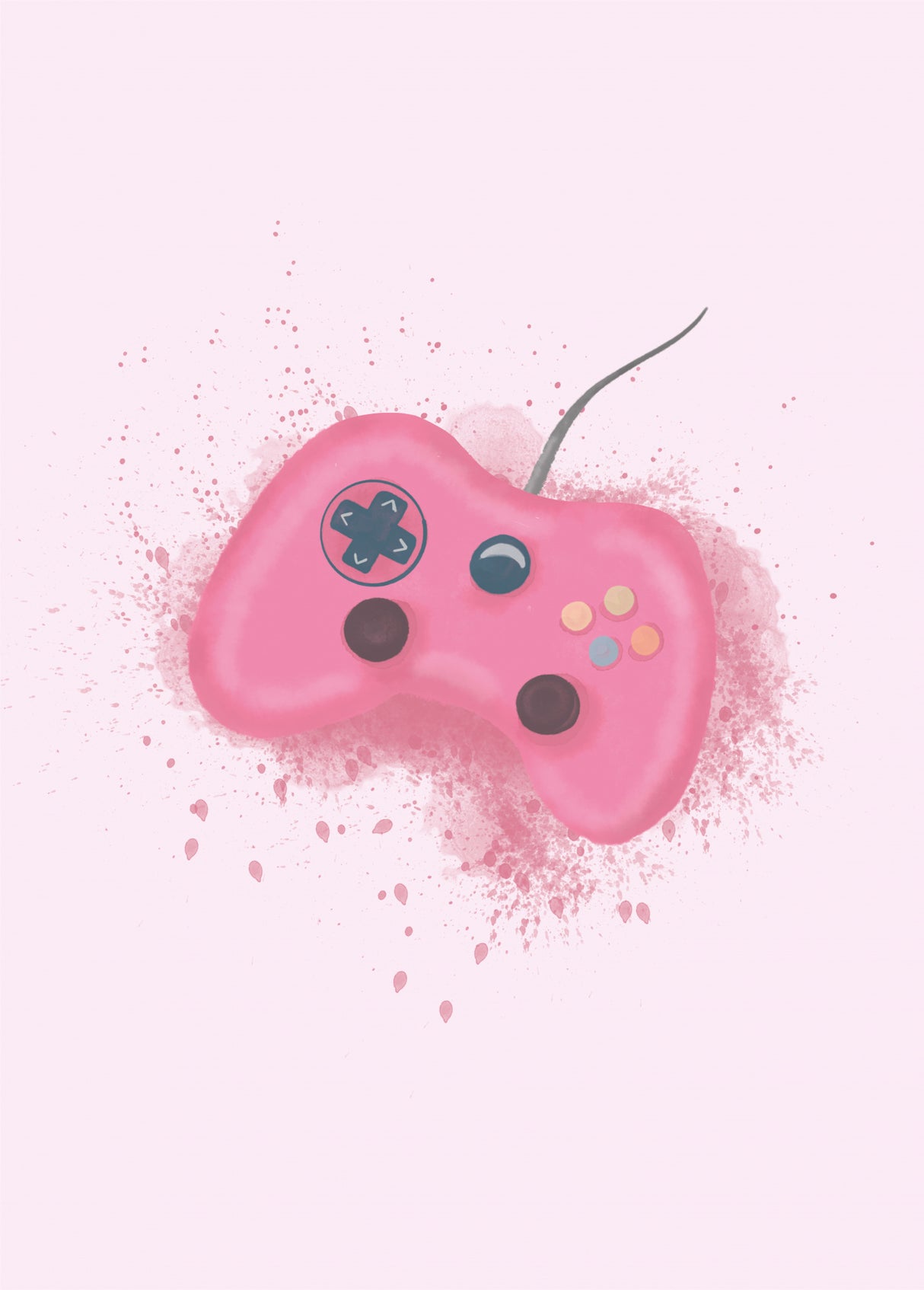 Gamer Splash Pink Poster och Canvastavla