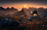 Munken during Midnight Sun Poster och Canvastavla