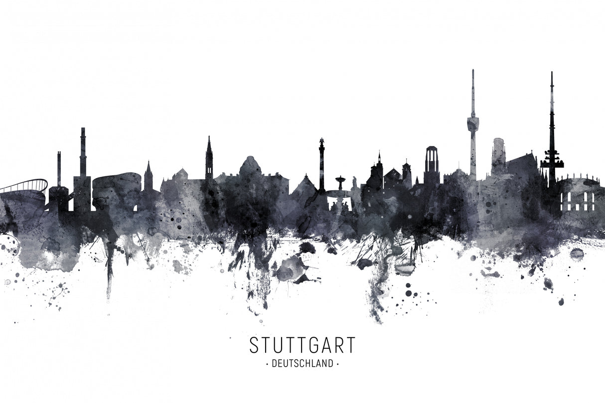 Stuttgart Germany Skyline Poster och Canvastavla