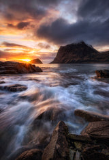 Northern Coast Sunset Poster och Canvastavla