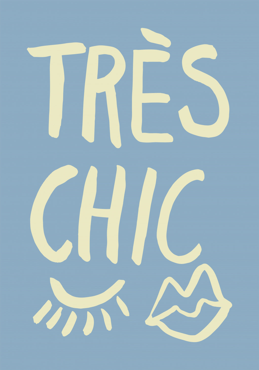Très Chic Blue Poster och Canvastavla