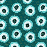 Flower Fringes Polka Dot Turquoise Gold Poster och Canvastavla