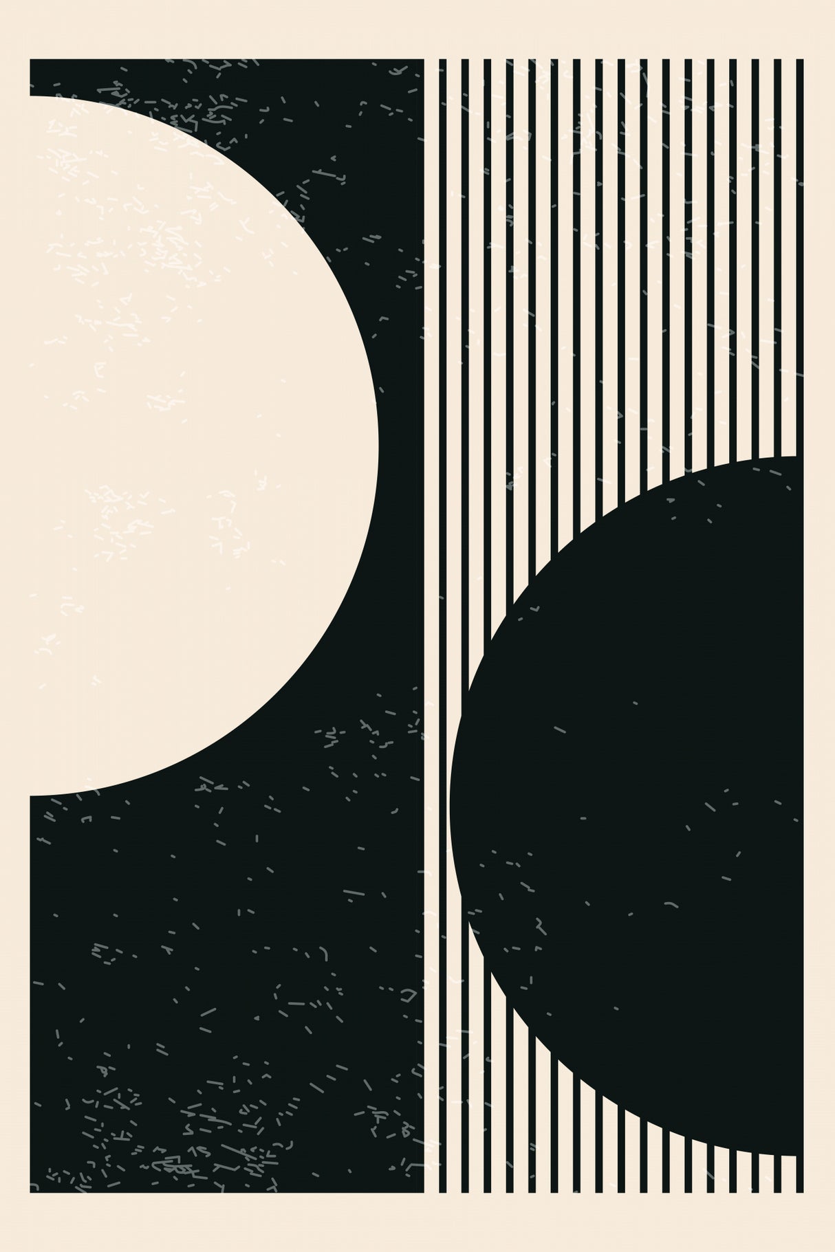 Black and White Planets Series #1 Poster och Canvastavla