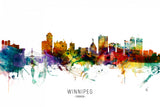 Winnipeg Canada Skyline Poster och Canvastavla