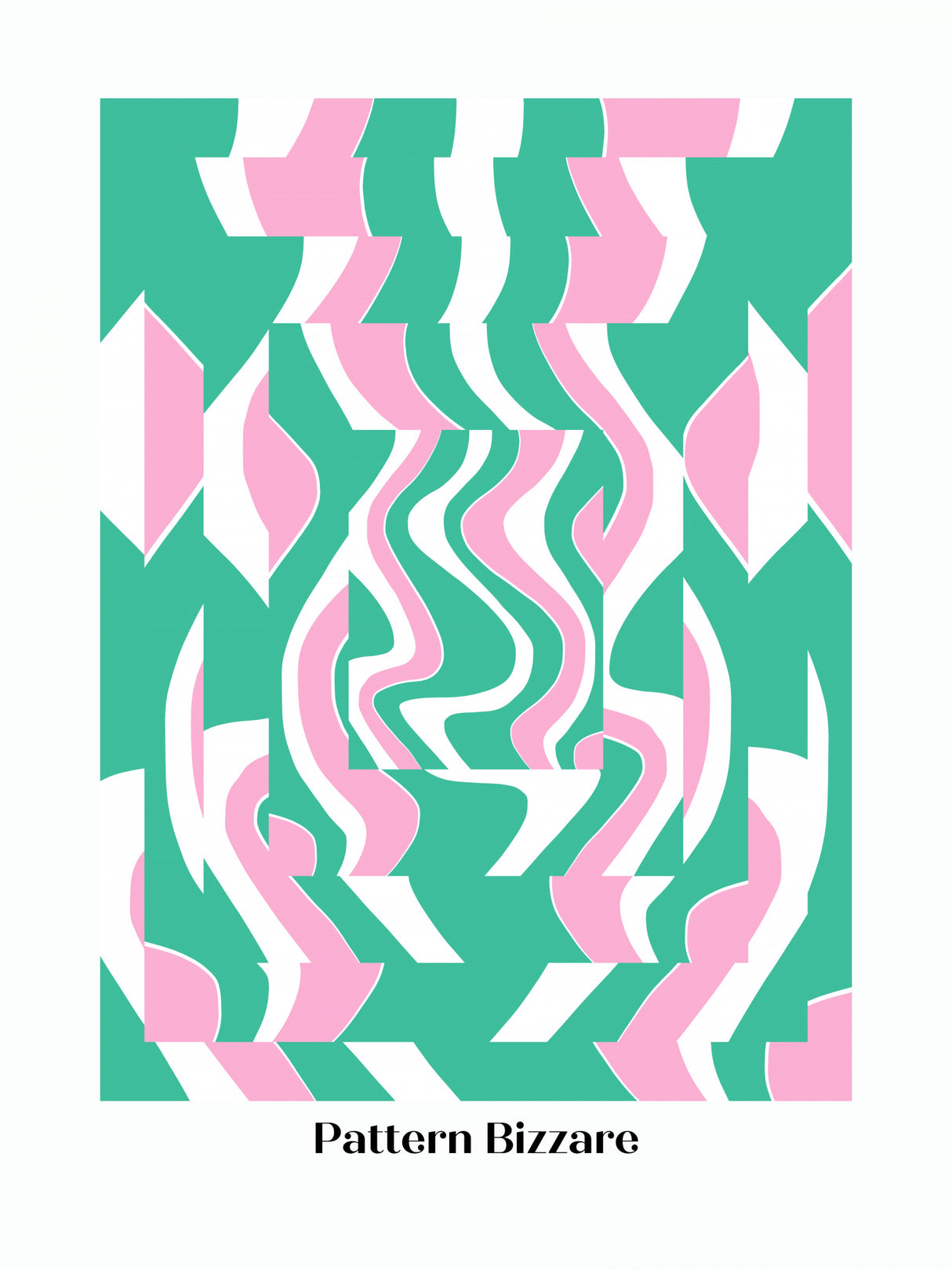 Patten Bizarre In Pink and Green Poster och Canvastavla