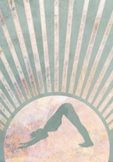 Yoga Boho Sun Rise Green 3 Poster och Canvastavla