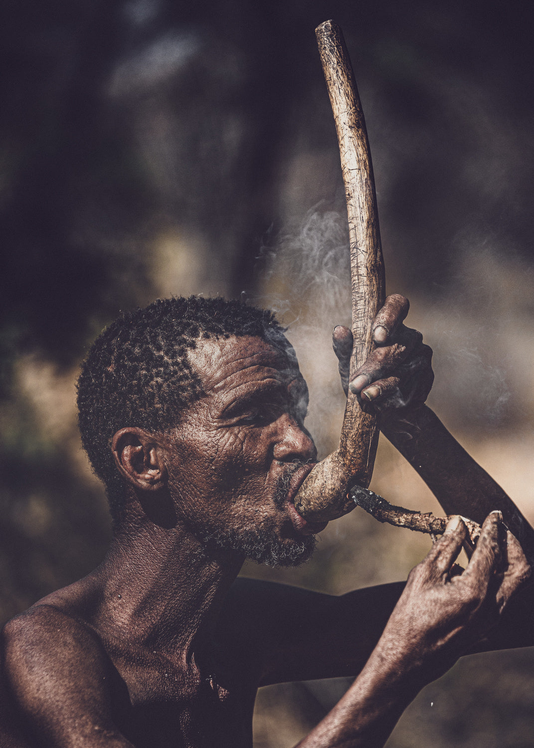 Smoking bushman Poster och Canvastavla