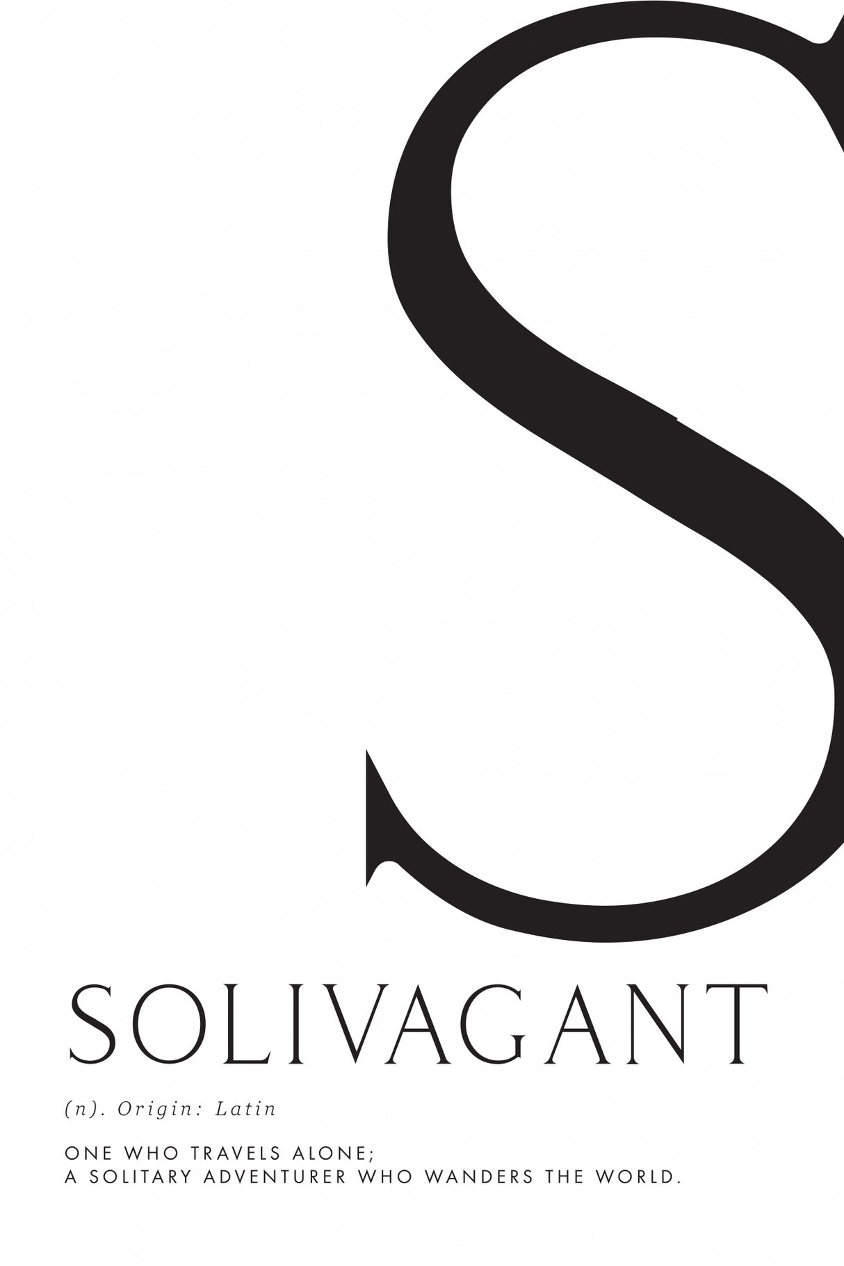 Solivagant definition typography art Poster och Canvastavla