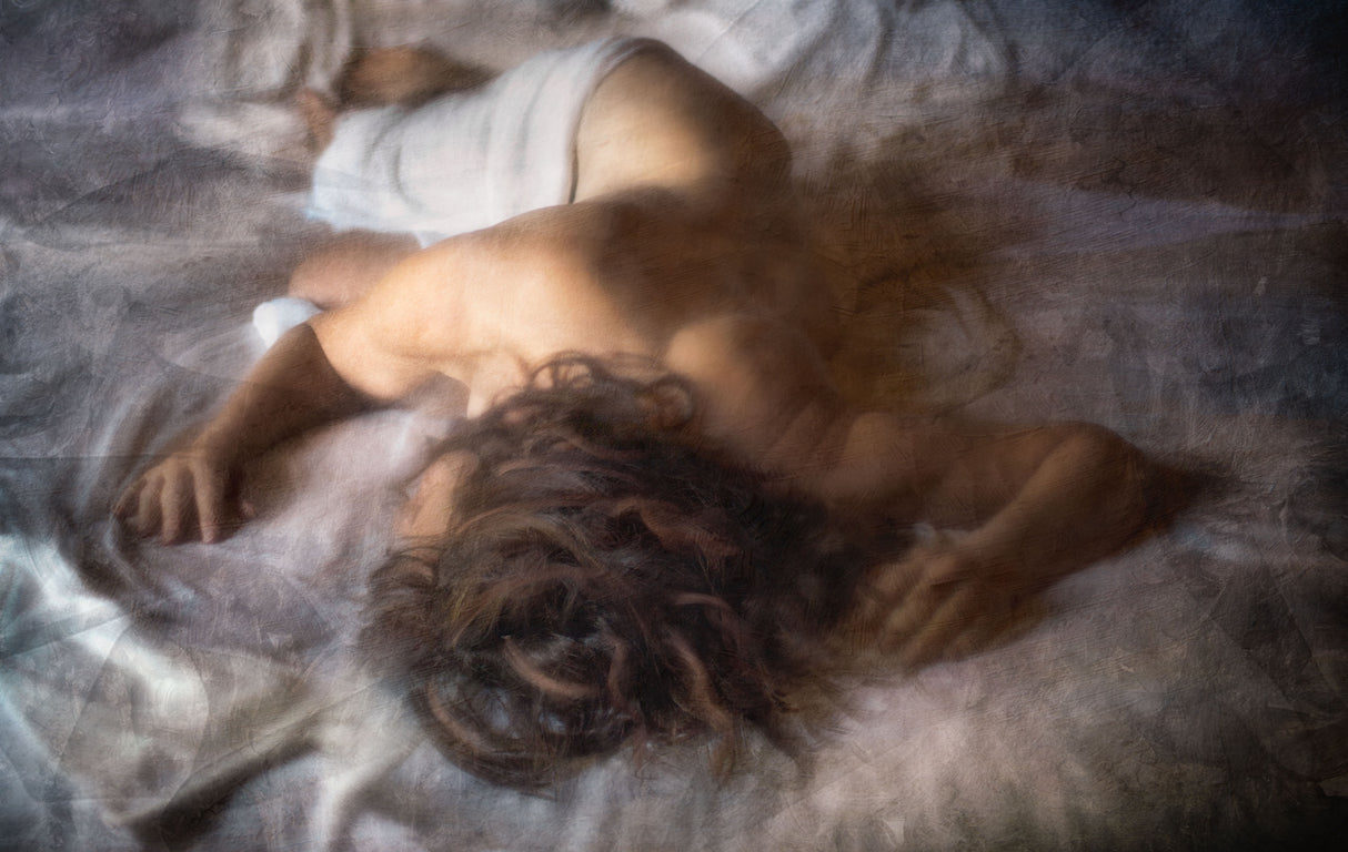 Your hair upon the pillow, like a sleepy summer storm.... Poster och Canvastavla