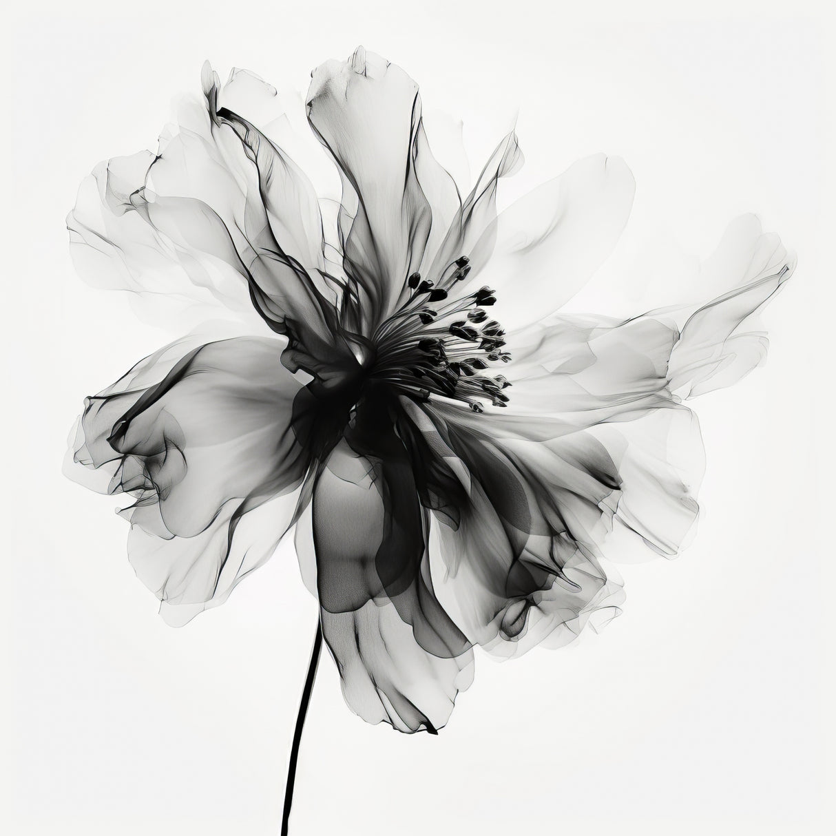 Black Flower Poster och Canvastavla
