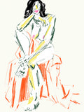 Woman Resting Her Chin On Her Hand Poster och Canvastavla