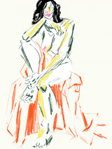 Woman Resting Her Chin On Her Hand Poster och Canvastavla