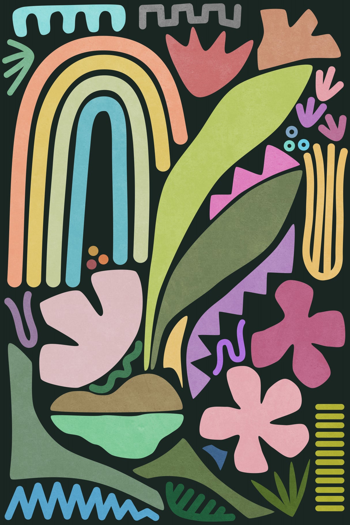 Under the Rainbow Colors and Shapes Poster och Canvastavla