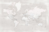 Detailed world map with cities, Maeli warm Poster och Canvastavla