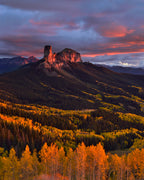 Chimney Rock Sunset Poster och Canvastavla
