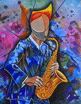 Jazz sax man Poster och Canvastavla