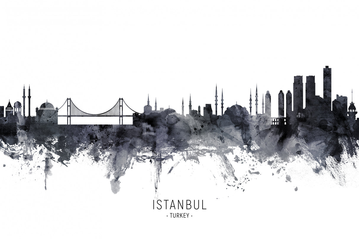 Istanbul Turkey Skyline Poster och Canvastavla