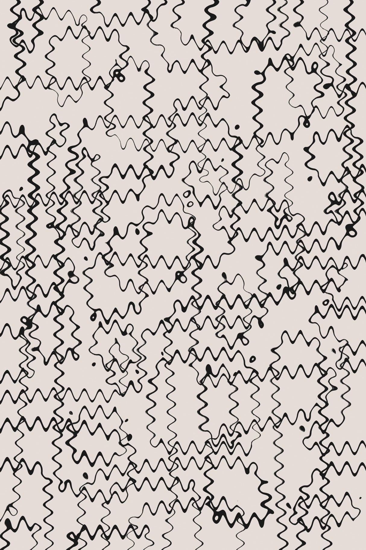 Shaky Thin Lines Pattern Poster och Canvastavla