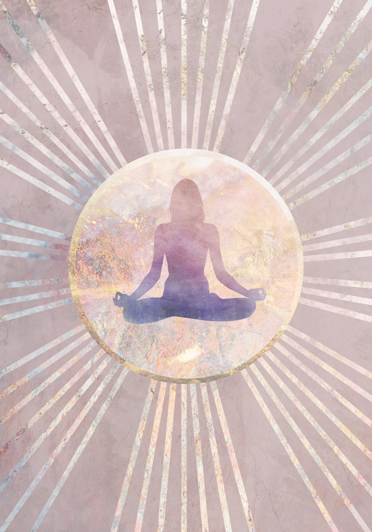 Sun Boho Yoga Pink 1 Poster och Canvastavla