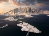 Misty Sunset at Lofoten Poster och Canvastavla