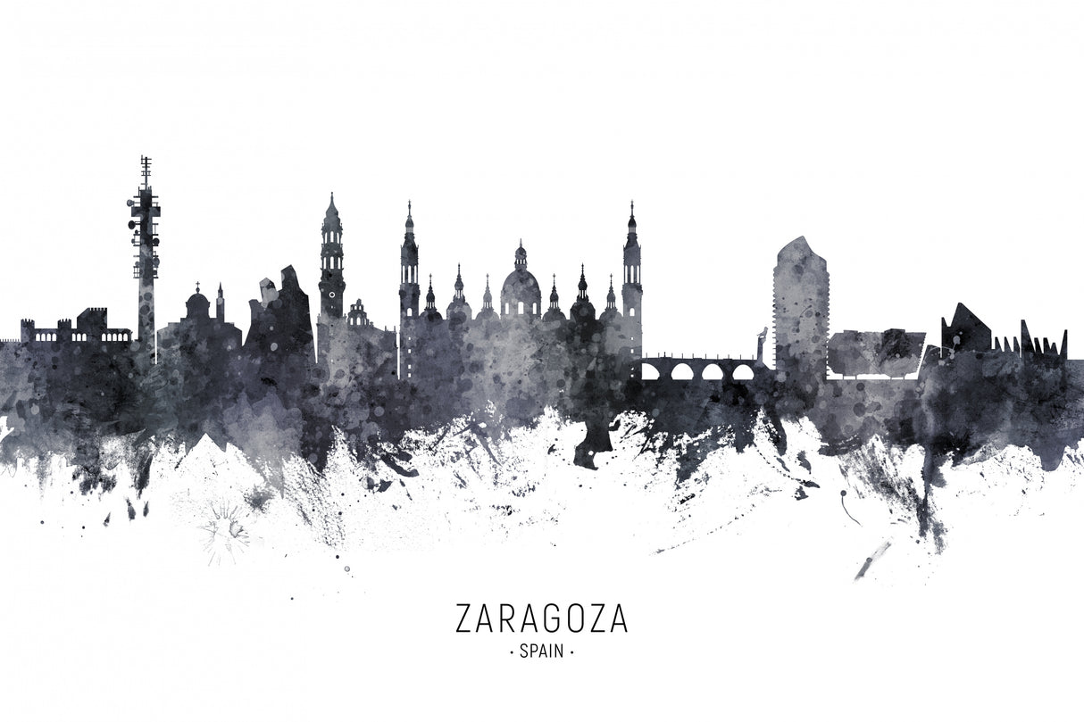 Zaragoza Spain Skyline Poster och Canvastavla