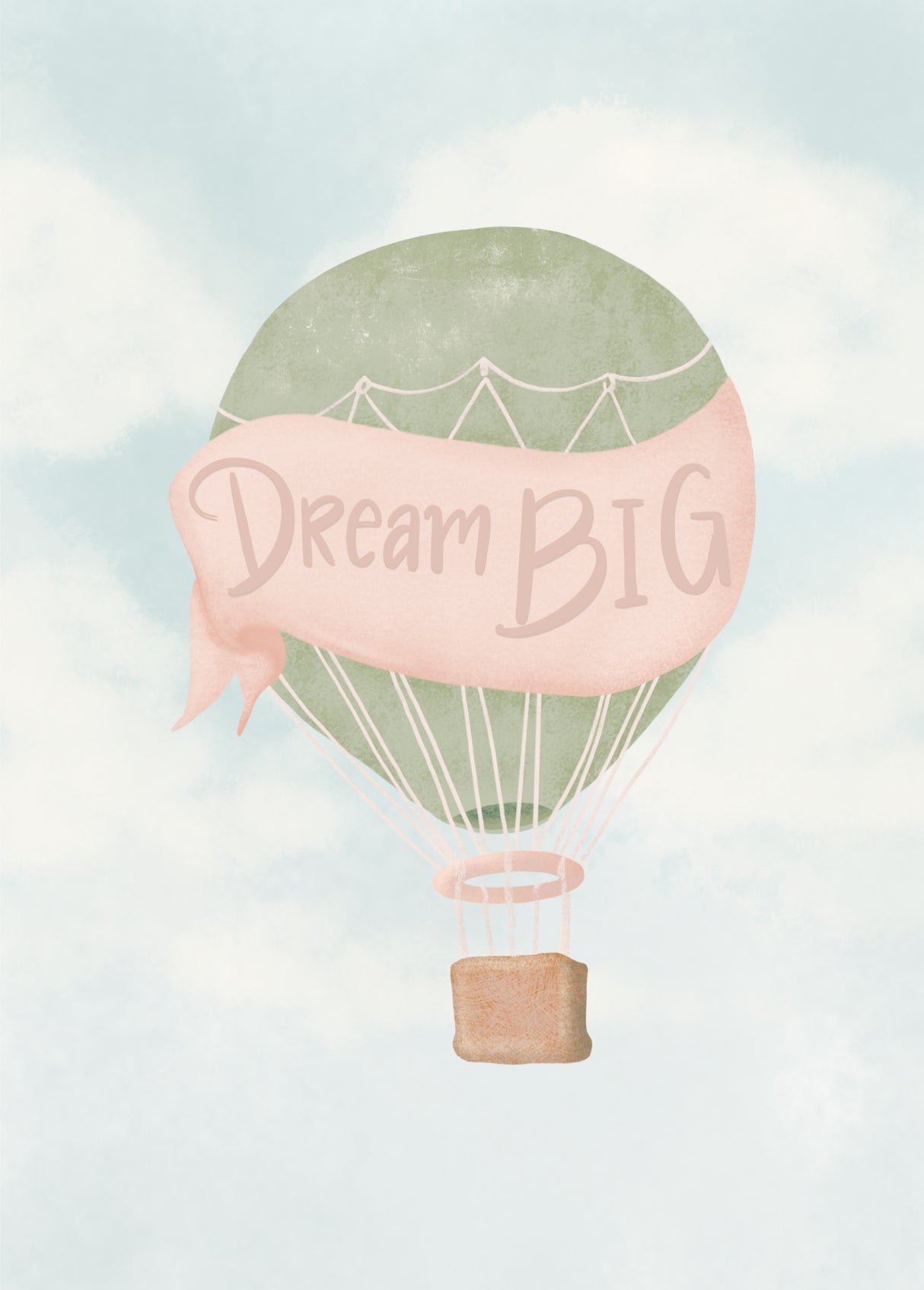 Dream Big Pink Poster och Canvastavla