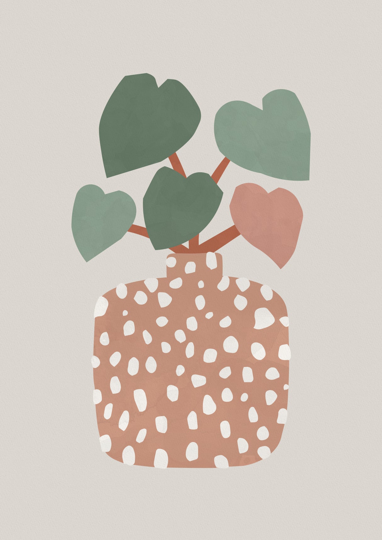 Terrazzo & Heart Plant Poster och Canvastavla