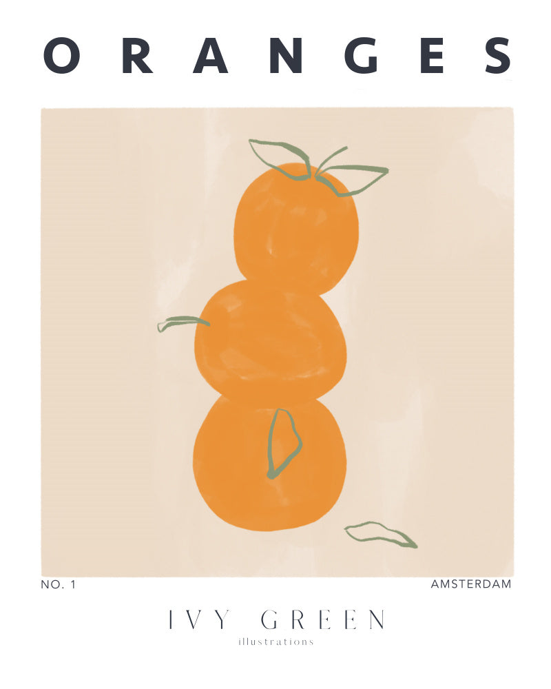 Oranges Poster Kitchen poster eller kökstavla
