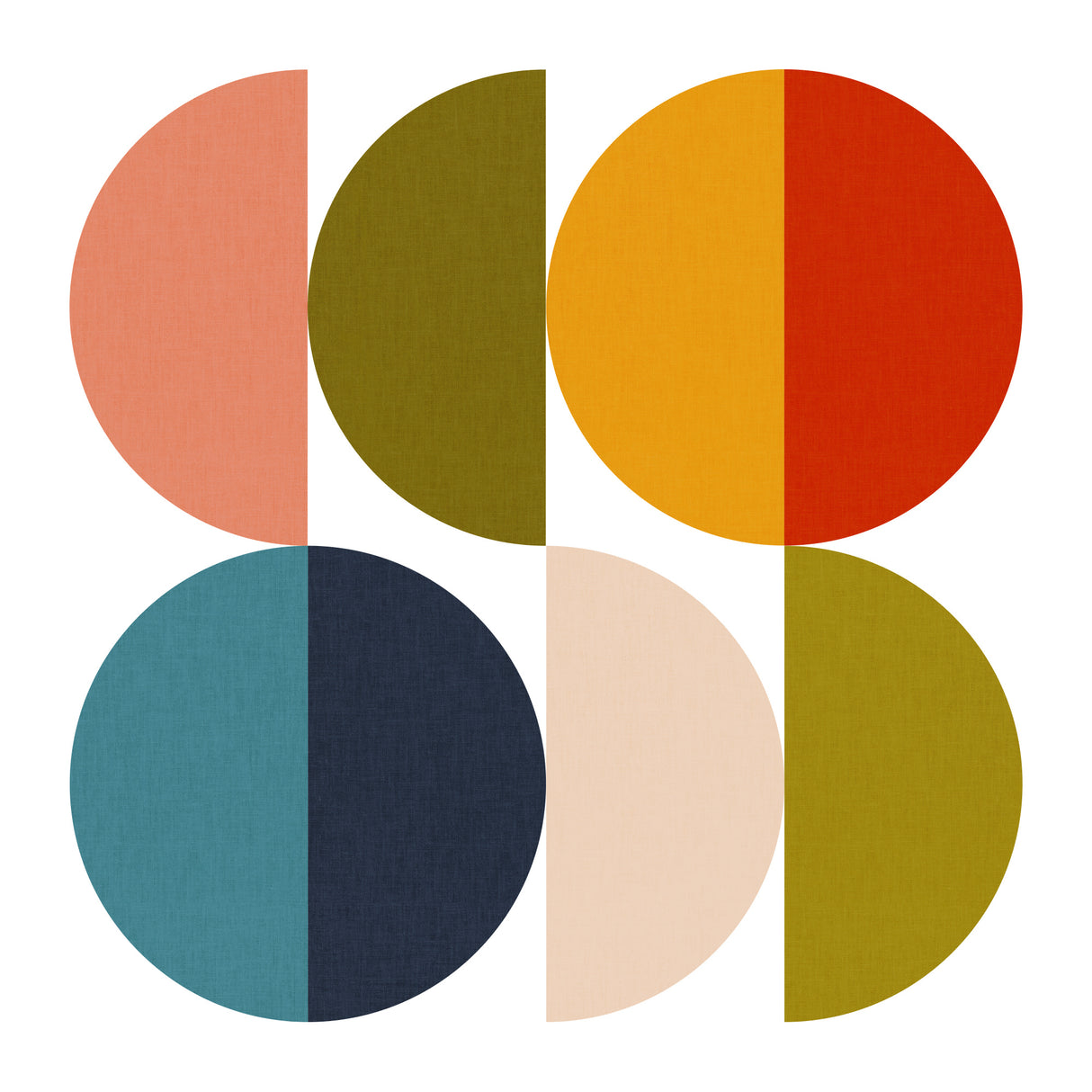 Mid Century Geometric Color Play 2 Poster och Canvastavla
