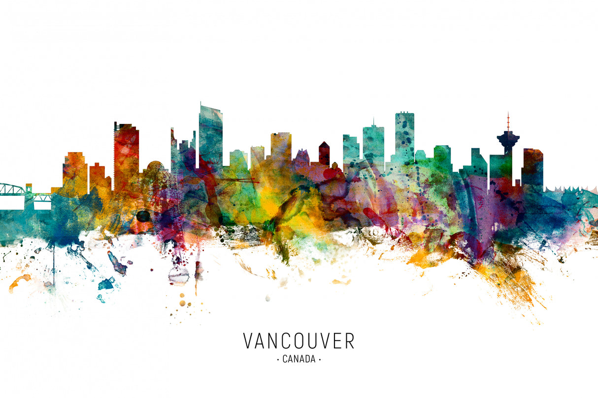 Vancouver Canada Skyline Poster och Canvastavla