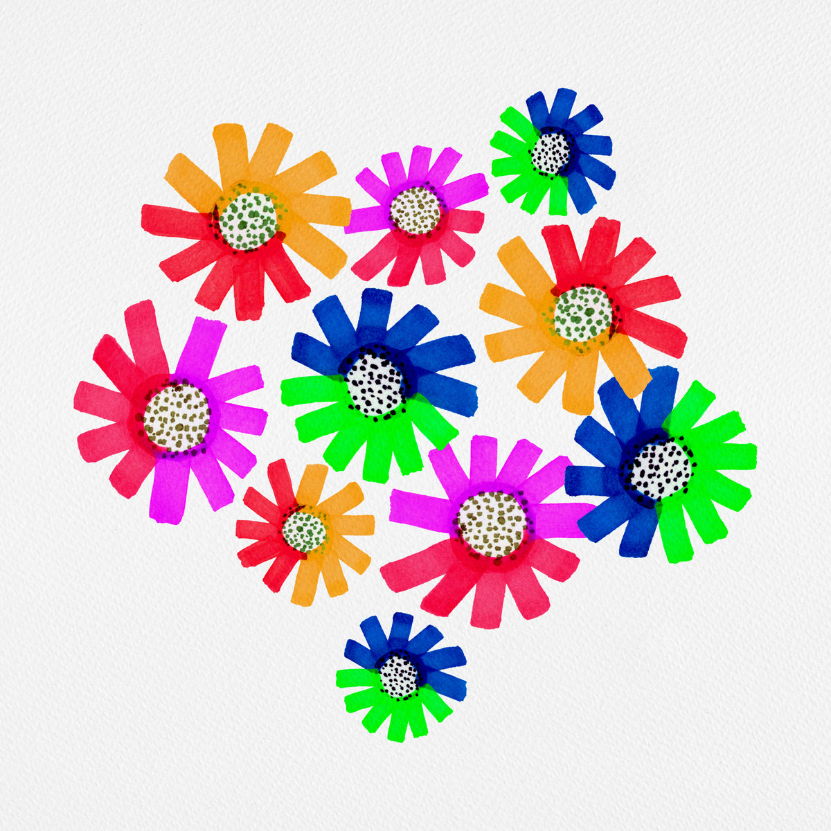 Multi Color Fancy Floral Bouquet Poster och Canvastavla