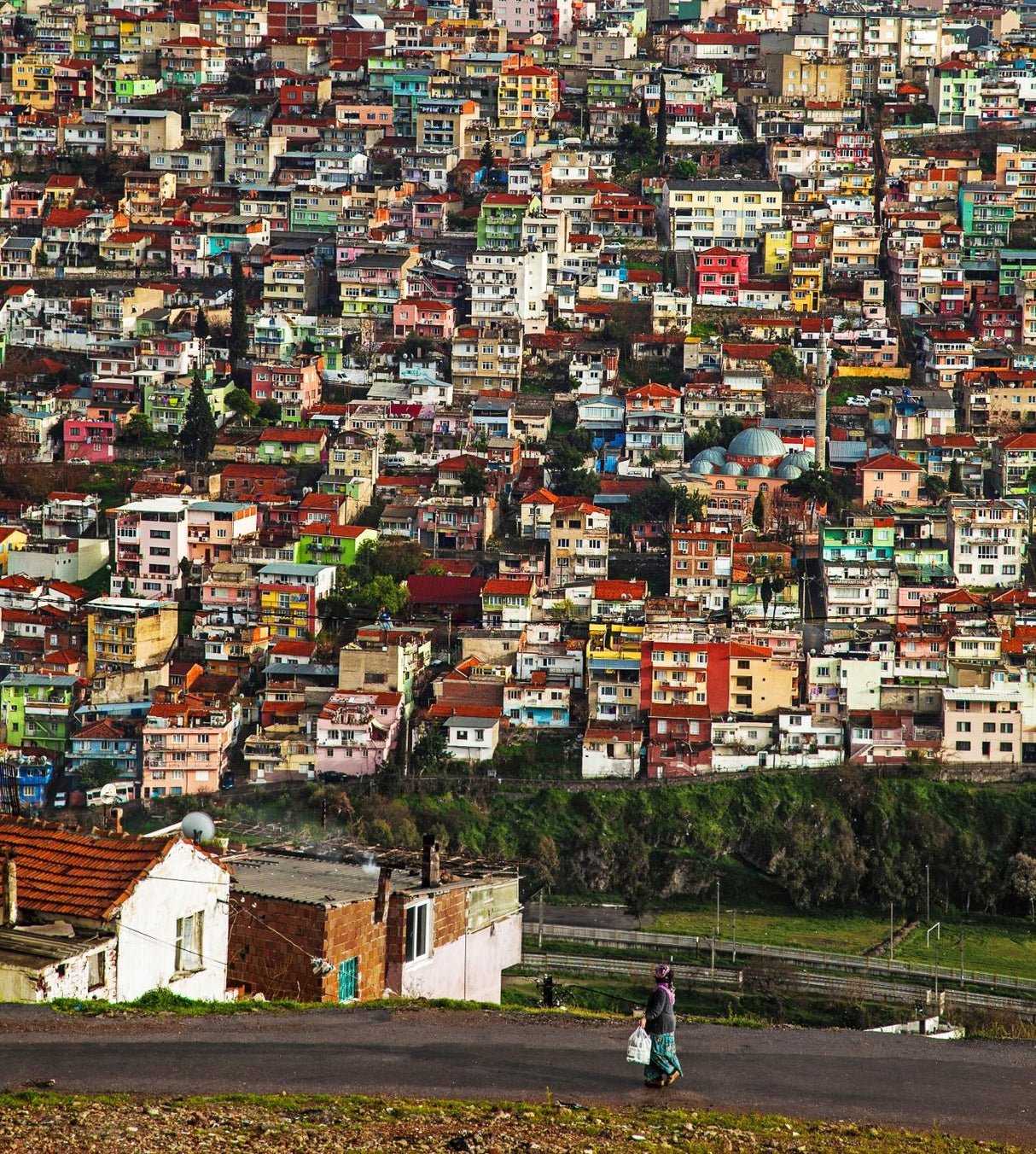 colors, and the houses Poster och Canvastavla