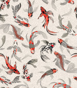 Hla020  Koi Fish Orange Grey Poster och Canvastavla