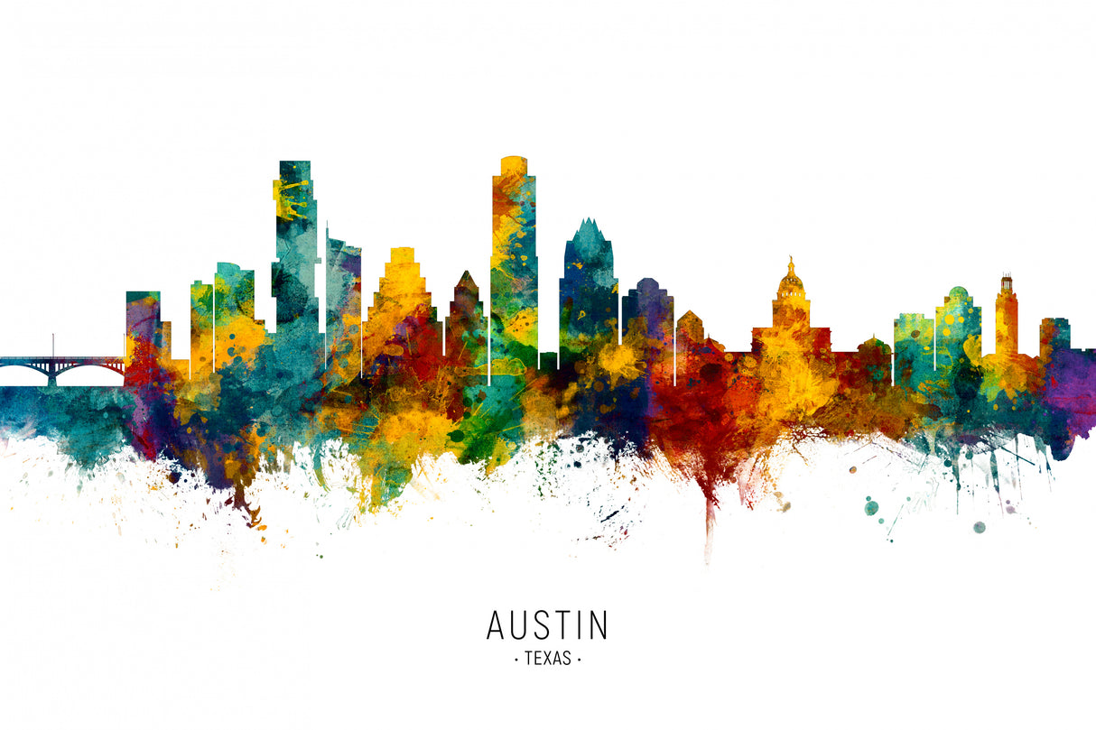 Austin Texas Skyline Poster och Canvastavla