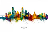 Austin Texas Skyline Poster och Canvastavla