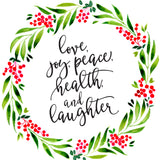 Watercolor wreath with holiday wishes Poster och Canvastavla
