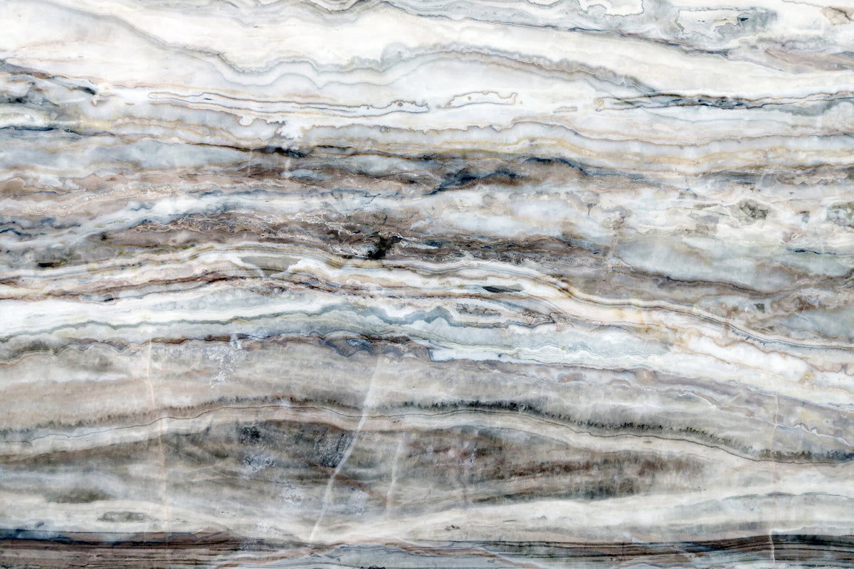 Blue and White Marble 08 Poster och Canvastavla