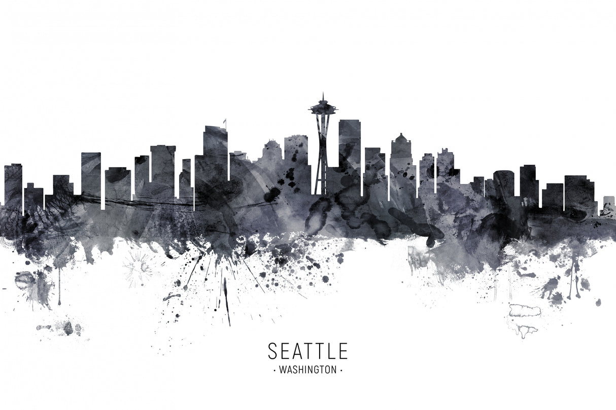 Seattle Washington Skyline Poster och Canvastavla