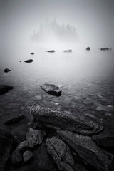 Misty Lake Poster och Canvastavla