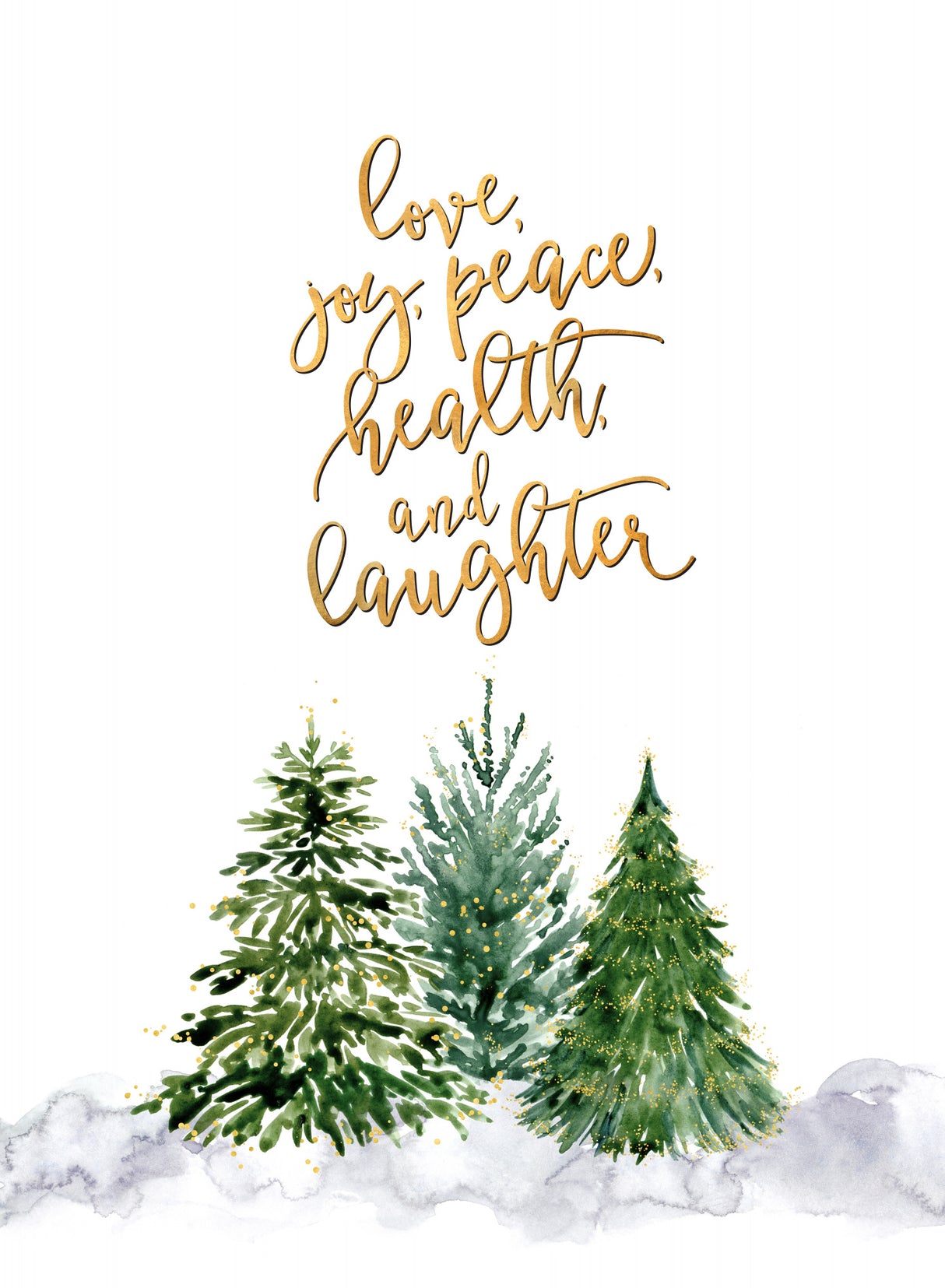 Christmas trees with holiday wishes Poster och Canvastavla
