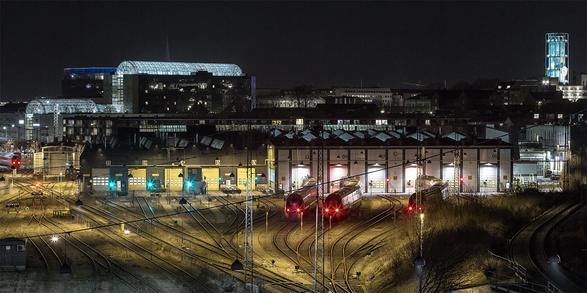 Aarhus by night. Poster och Canvastavla