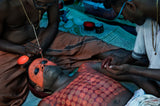 Painting a Theyyam Ceremony Performer- Kannur - India Poster och Canvastavla