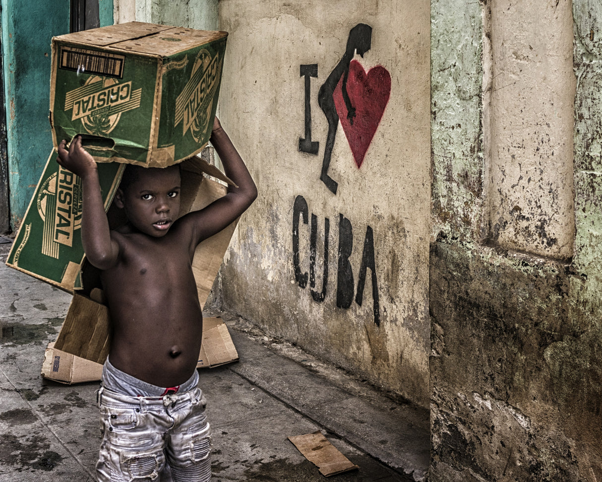 box boy and red heart Poster och Canvastavla