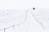 On top of extinct volcano in snow Poster och Canvastavla