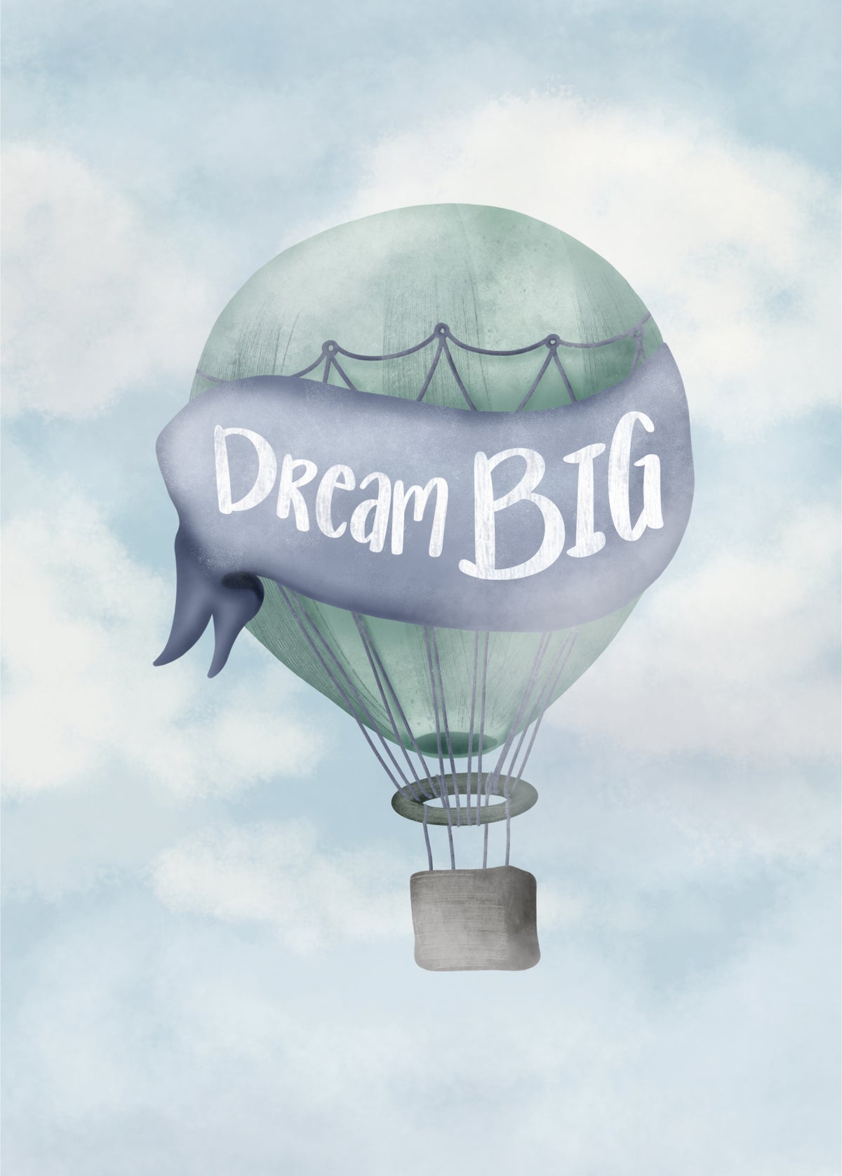 Dream Big Blue Poster och Canvastavla